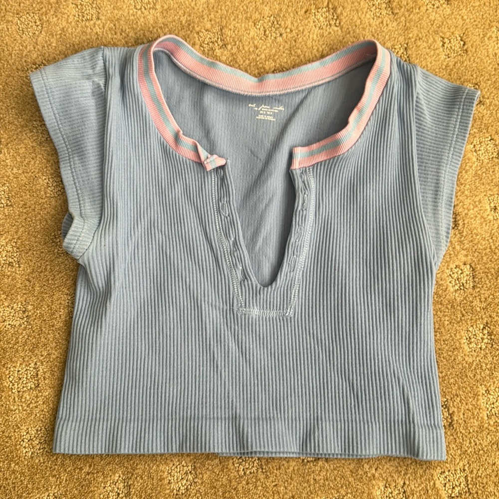 Urban Outfitters Out from Under XS seamless crop top in blue and pink